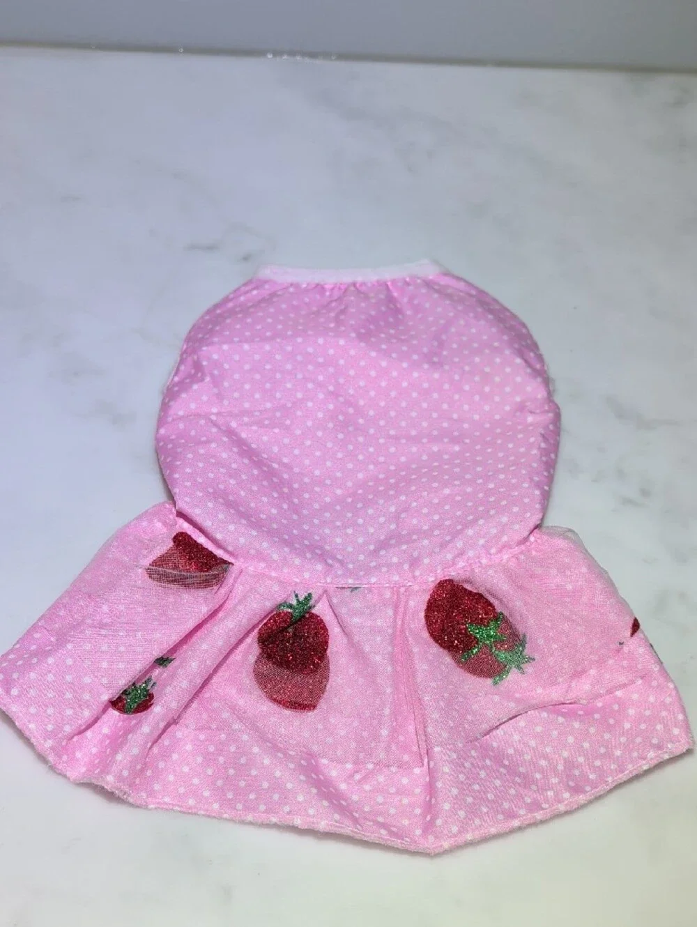 Pink Strawberry Print Dog Dress - Cute Polka Dot Pet Apparel